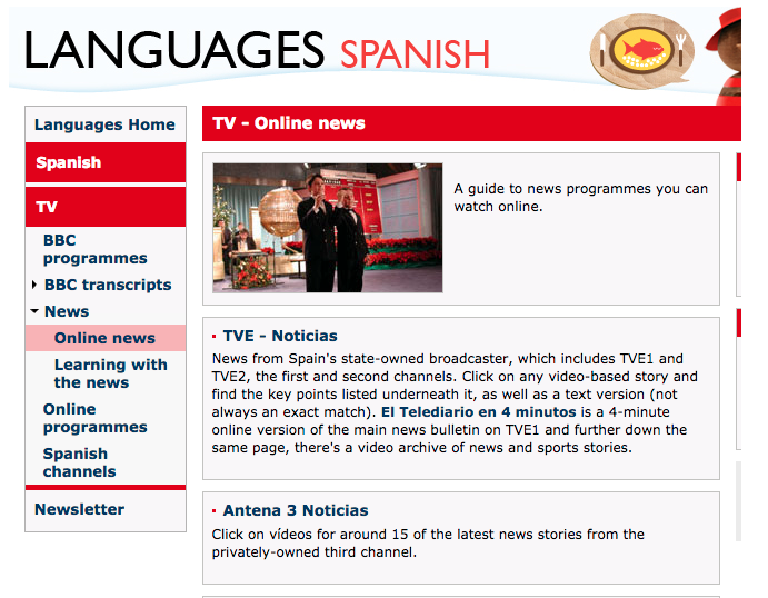 BBC Listing of Spanish Language TV Channels